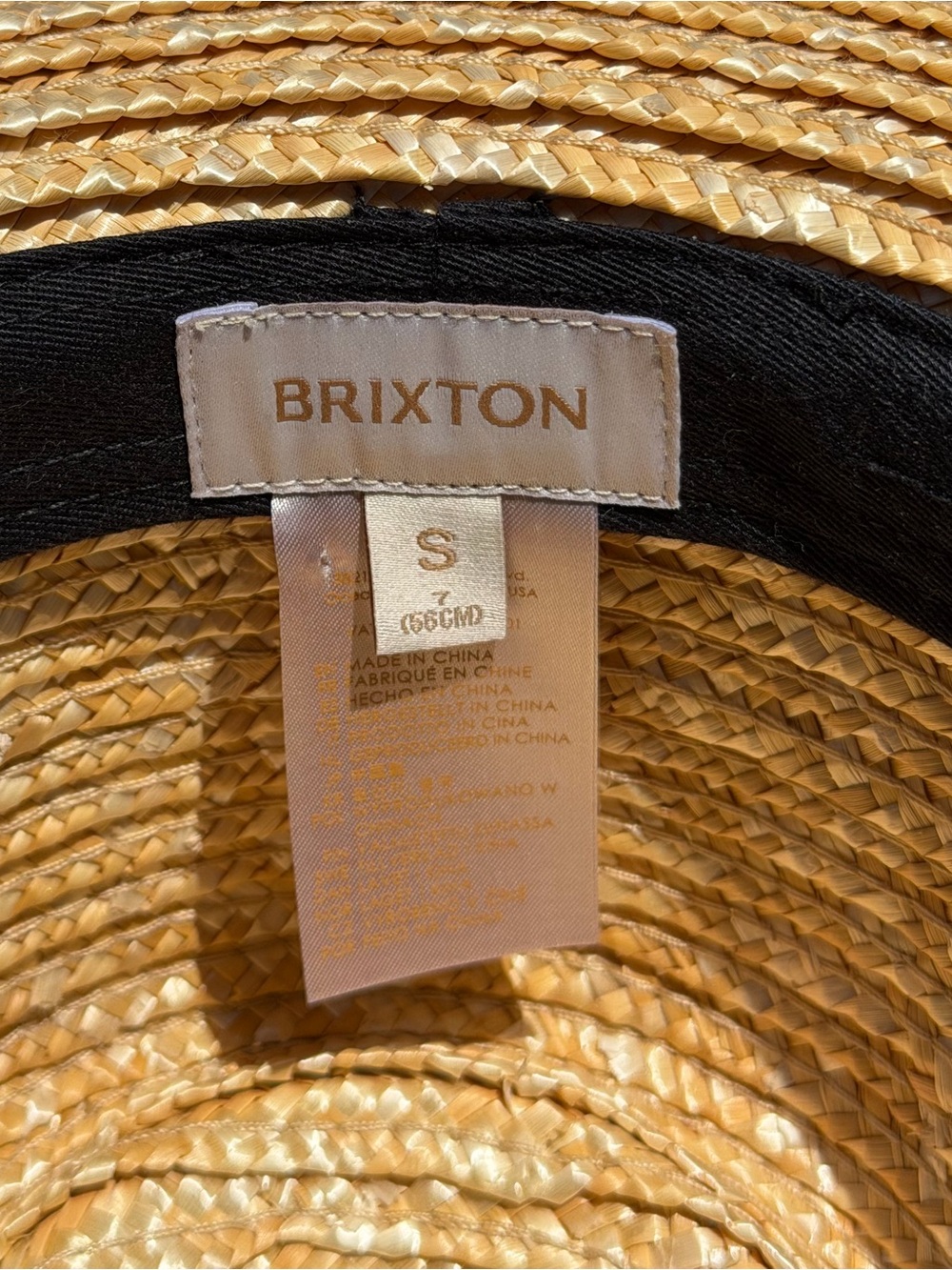 Brixton Joanna Hat Women S Honey Straw Wide Brim Black Band Sun Hat Coastal - Picture 11 of 13